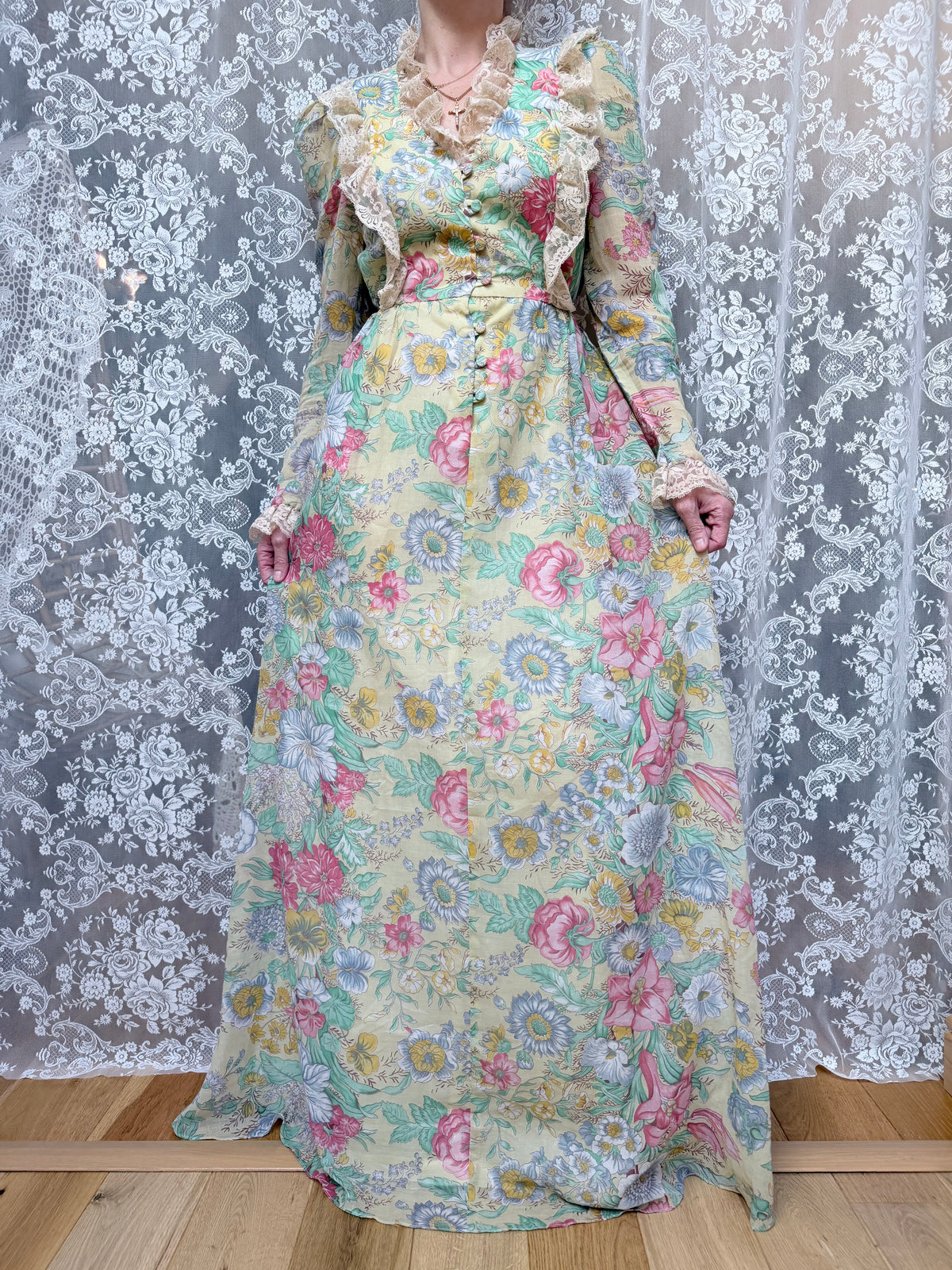 Rare Vintage 1970s Corky Craig of California Floral Dress