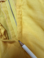 Incredibly Rare Jean Varon 1960s Yellow Peplum Maxi Dress