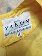 Incredibly Rare Jean Varon 1960s Yellow Peplum Maxi Dress