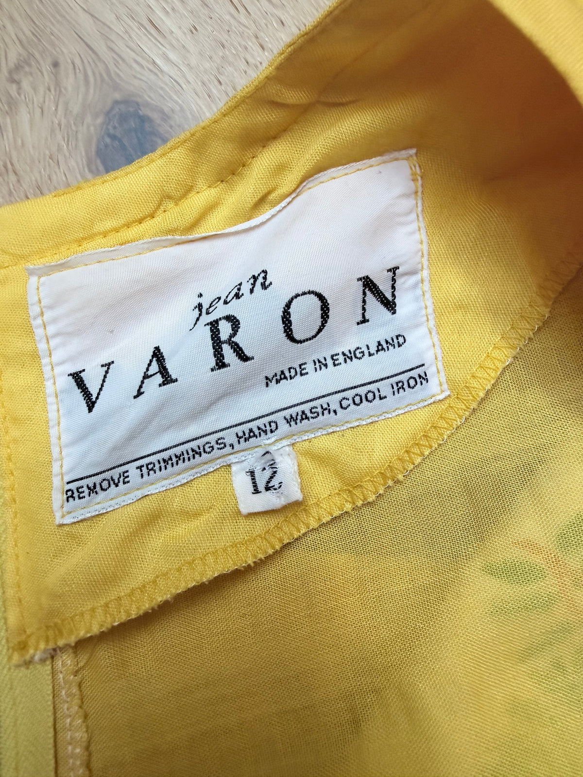 Incredibly Rare Jean Varon 1960s Yellow Peplum Maxi Dress