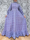 Vintage 1970s Laura Ashley Purple Floral Prairie Maxi Dress