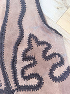 Vintage 1970s Handmade Suede & Crochet Americana Two Piece