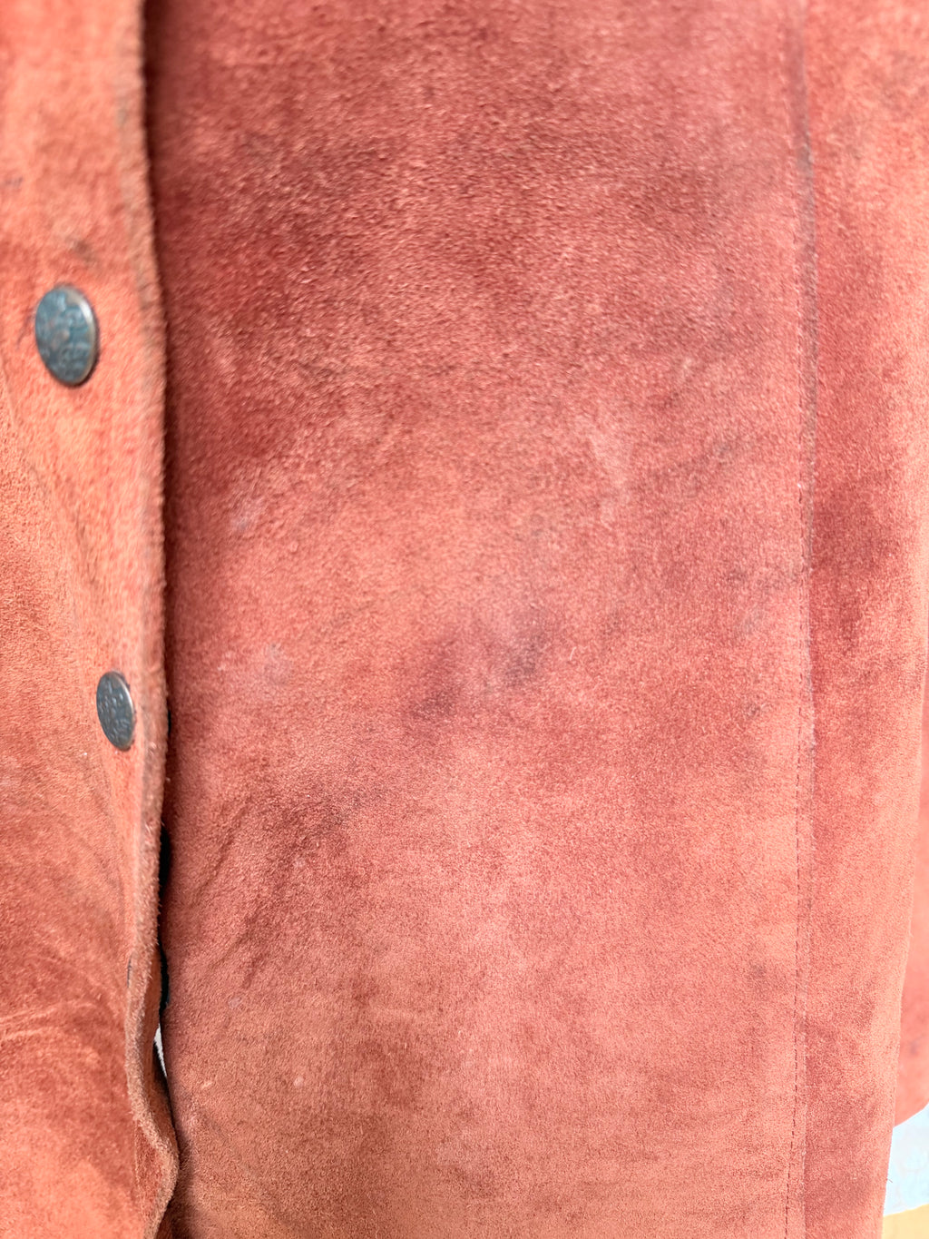 Vintage 1970s Burnt Orange Suede Midi Skirt