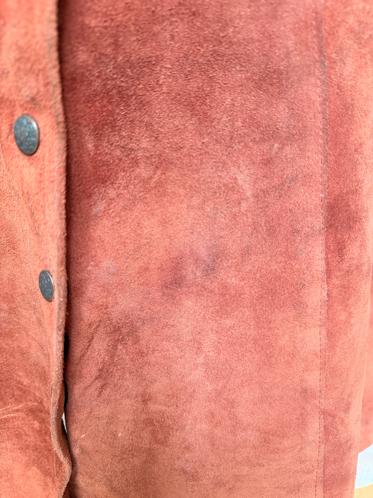 Vintage 1970s Burnt Orange Suede Midi Skirt