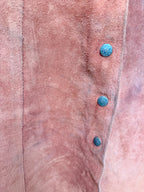 Vintage 1970s Burnt Orange Suede Midi Skirt