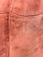 Vintage 1970s Burnt Orange Suede Midi Skirt