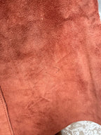 Vintage 1970s Burnt Orange Suede Midi Skirt