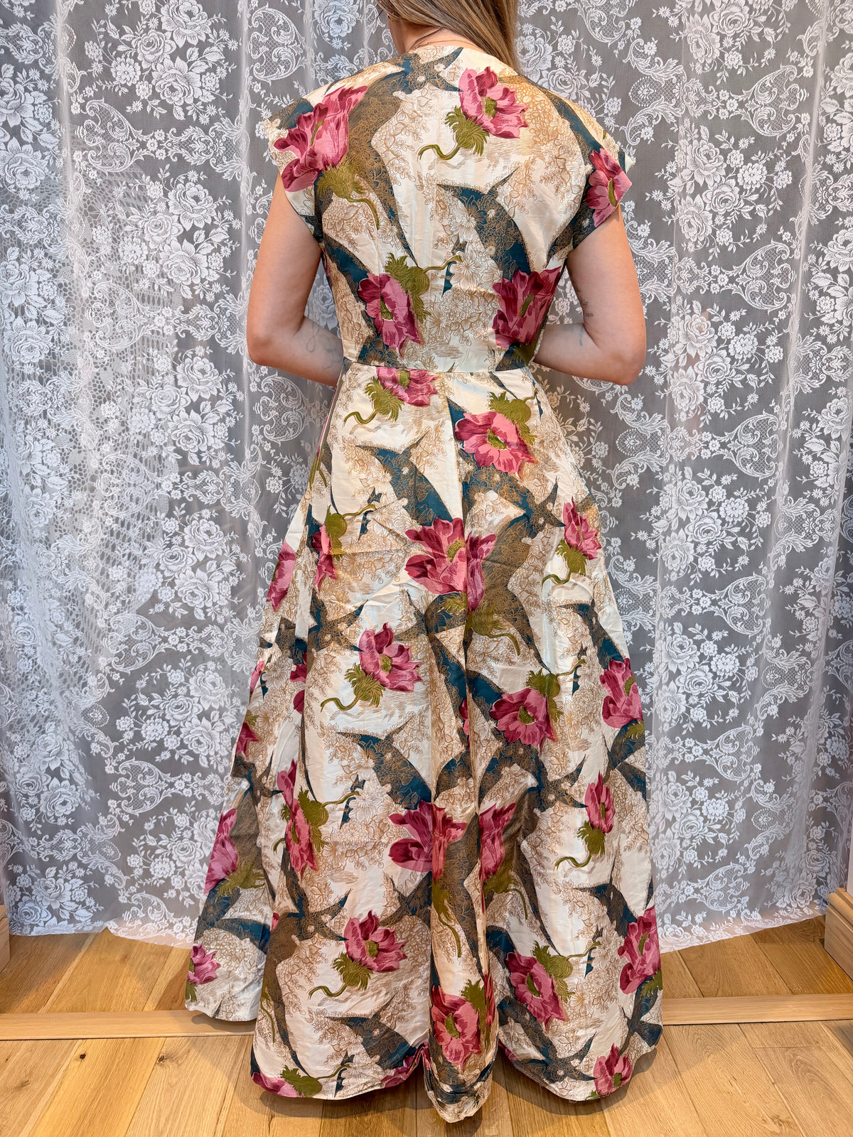 Antique Vintage Late 1930s/Early 1940s Antique Floral Dress