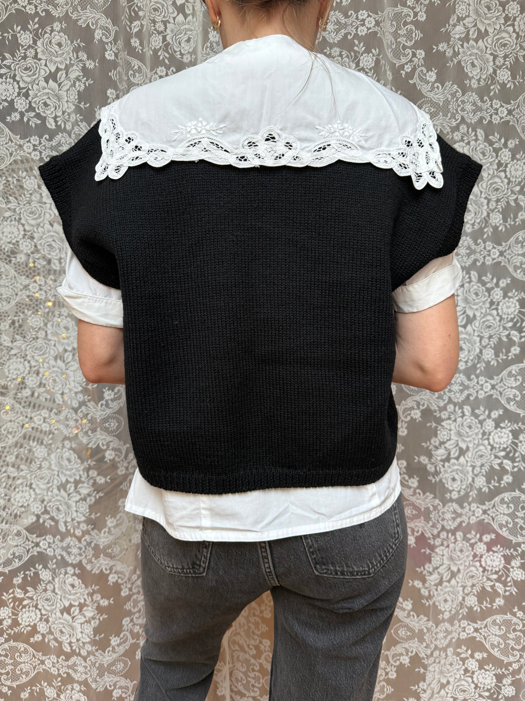 Vintage Laura Ashley Floral Embroidered Waistcoat