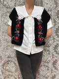 Vintage Laura Ashley Floral Embroidered Waistcoat
