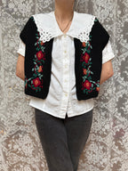 Vintage Laura Ashley Floral Embroidered Waistcoat