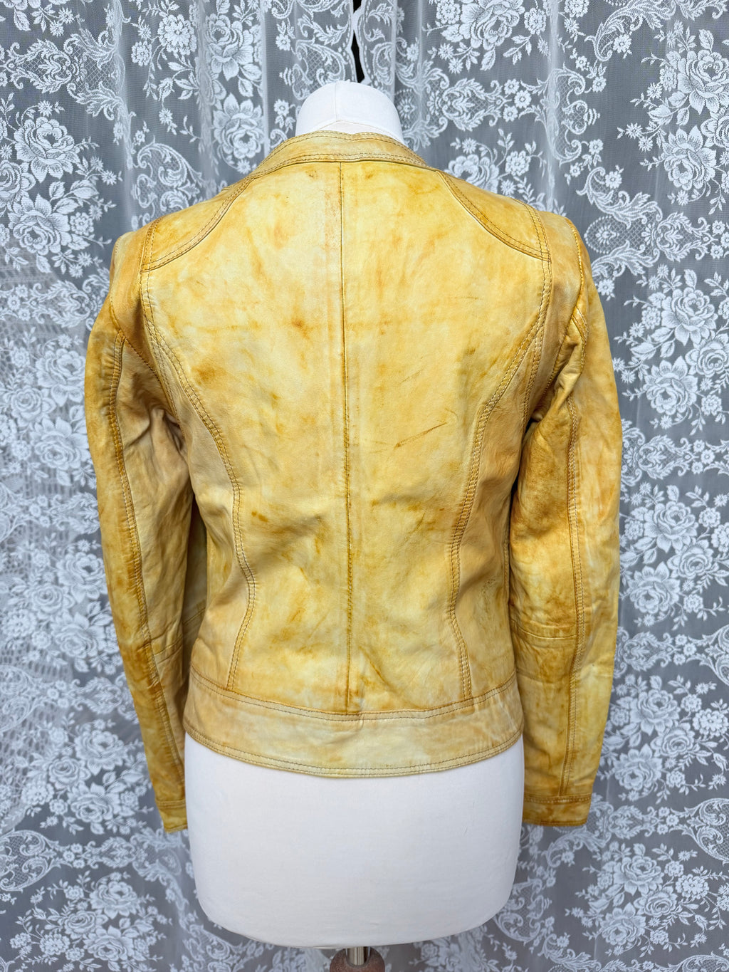 Vintage 1990s Y2K Tie Dye David Moore Leather Jacket