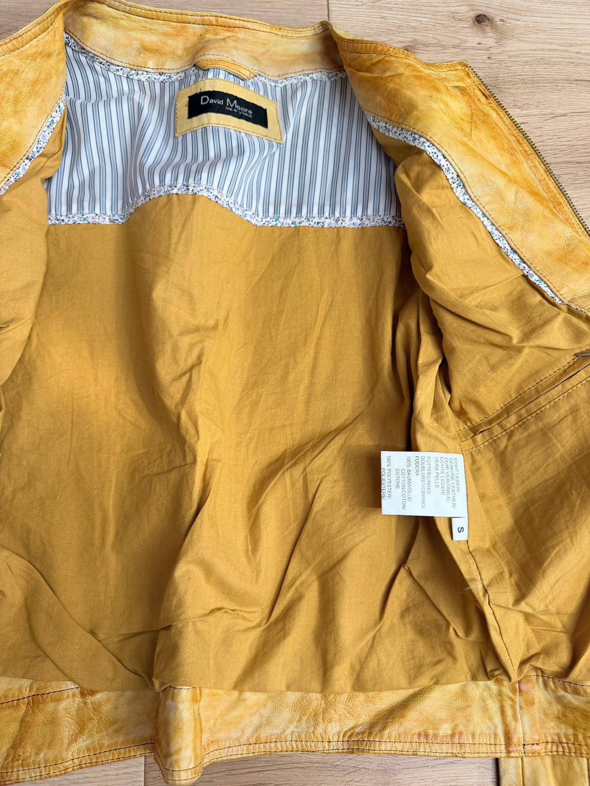 Vintage 1990s Y2K Tie Dye David Moore Leather Jacket