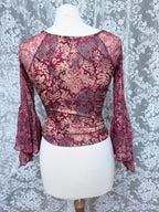 Accentual: Vintage 1990s Y2K Bell Sleeved Cropped  Top