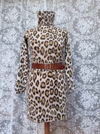 Extremely Rare 1970s Pringle of Scotland Leopard Print Cashmere Polo Dress