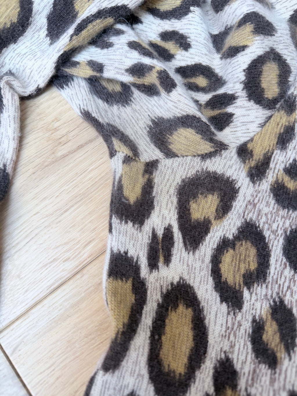 Extremely Rare 1970s Pringle of Scotland Leopard Print Cashmere Polo Dress