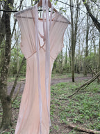 Rare Antique 1920s/1930s Silk Gown with Hand-Scalloped Details