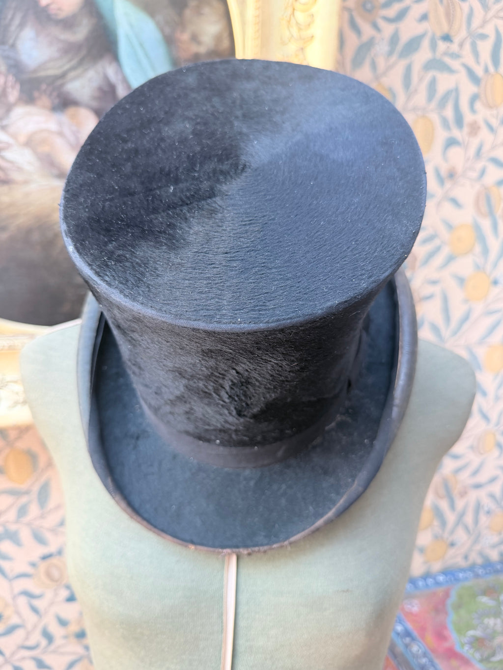 Antique 19th Century Witchy Black Top Hat | Gothic Victorian Collector’s Piece