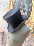 Antique 19th Century Witchy Black Top Hat | Gothic Victorian Collector’s Piece