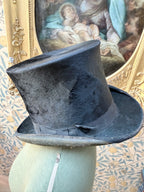 Antique 19th Century Witchy Black Top Hat | Gothic Victorian Collector’s Piece