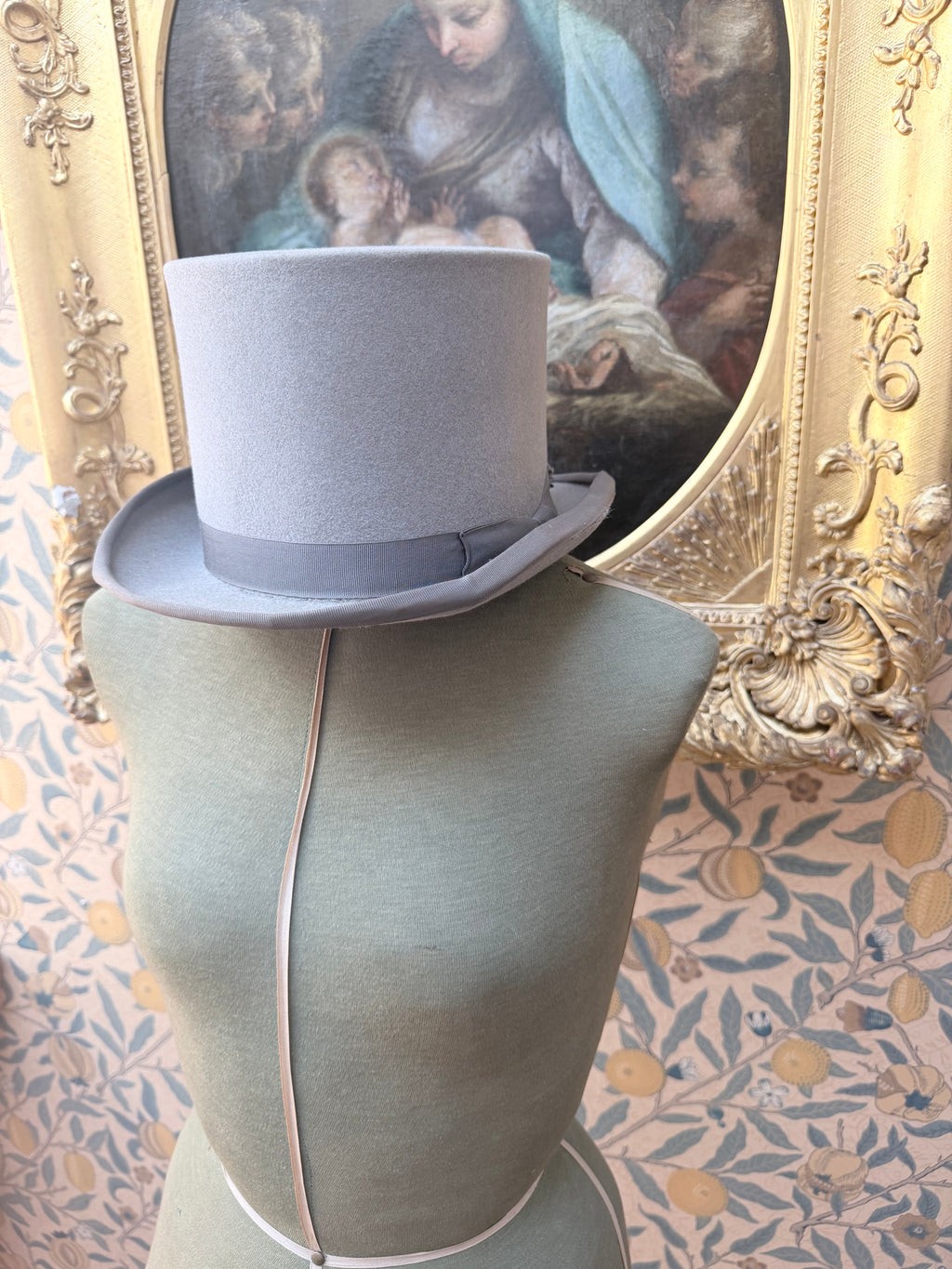 Vintage 1950s - 1970s Witchy Grey Felt Top Hat | A. Kritz Ltd London