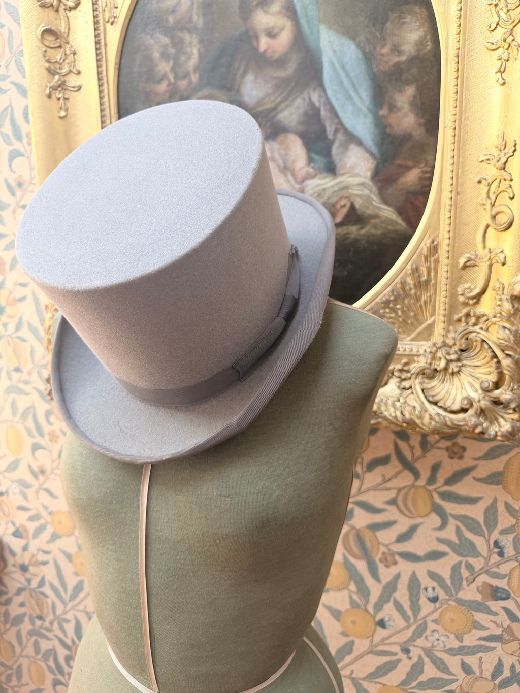 Vintage 1950s - 1970s Witchy Grey Felt Top Hat | A. Kritz Ltd London