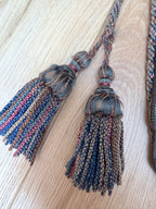 Rare Antique Victorian Edwardian Beadwork Fire Screen Banner with Tassels | c. 1890-1910