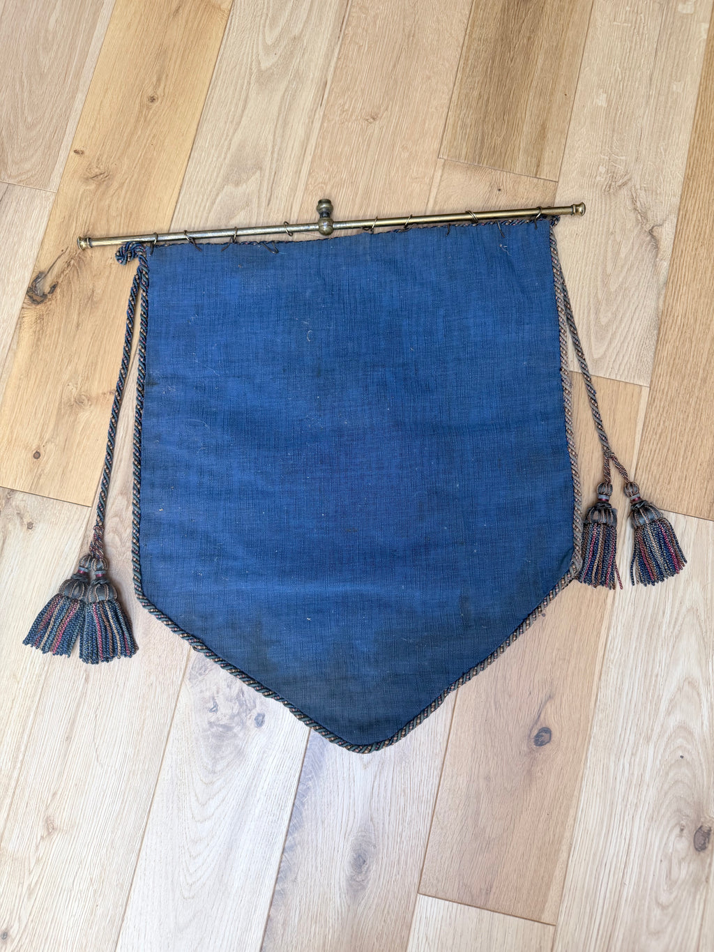Rare Antique Victorian Edwardian Beadwork Fire Screen Banner with Tassels | c. 1890-1910