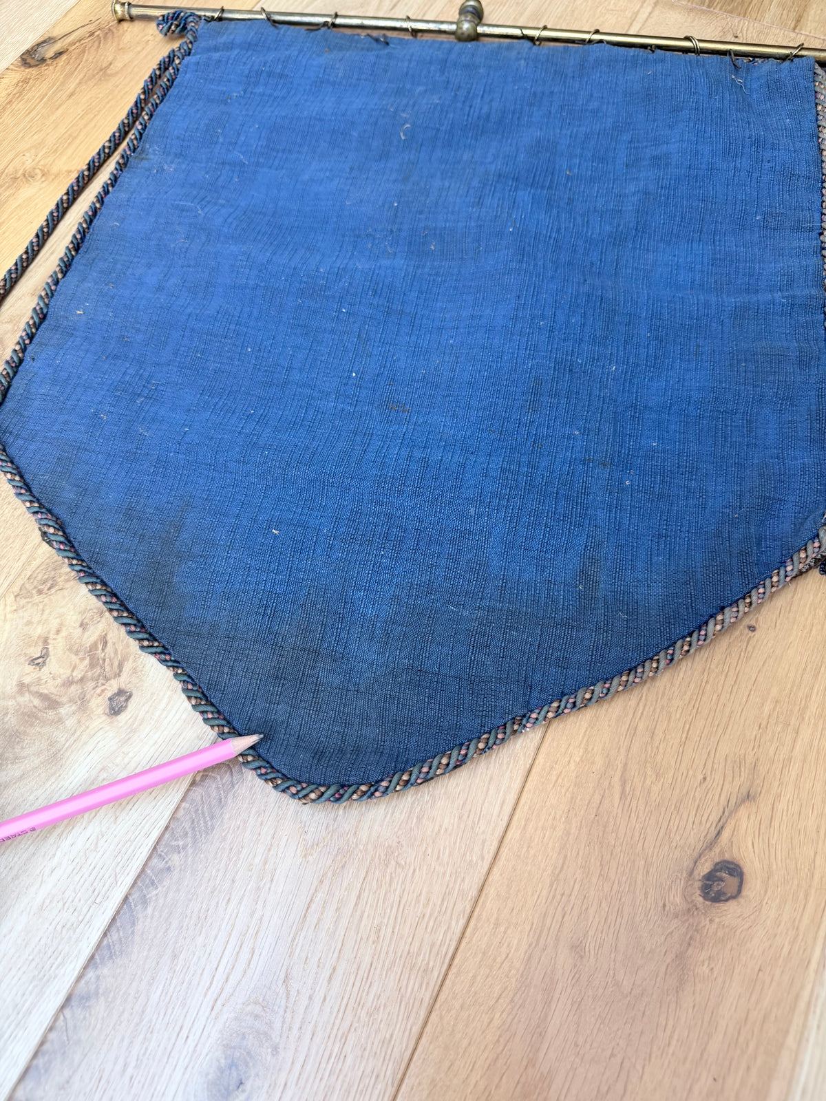 Rare Antique Victorian Edwardian Beadwork Fire Screen Banner with Tassels | c. 1890-1910