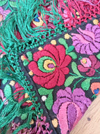 Antique Hungarian Matyó Hand Embroidered Floral Table Runner | c. 1890–1920