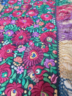 Antique Hungarian Matyó Hand Embroidered Floral Table Runner | c. 1890–1920