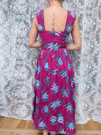 Vintage 1980s Laura Ashley Pink Floral Sun Dress