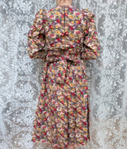 Vintage 1980s Laura Ashley Floral Midi Dress