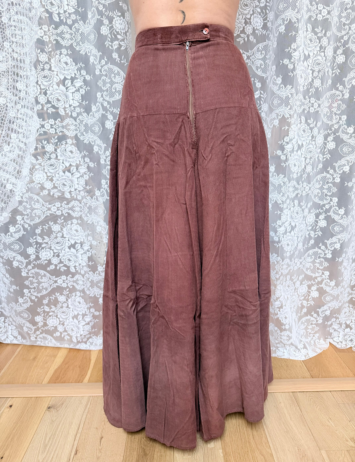 Vintage 1970s Laura Ashley Corduroy Maxi Skirt