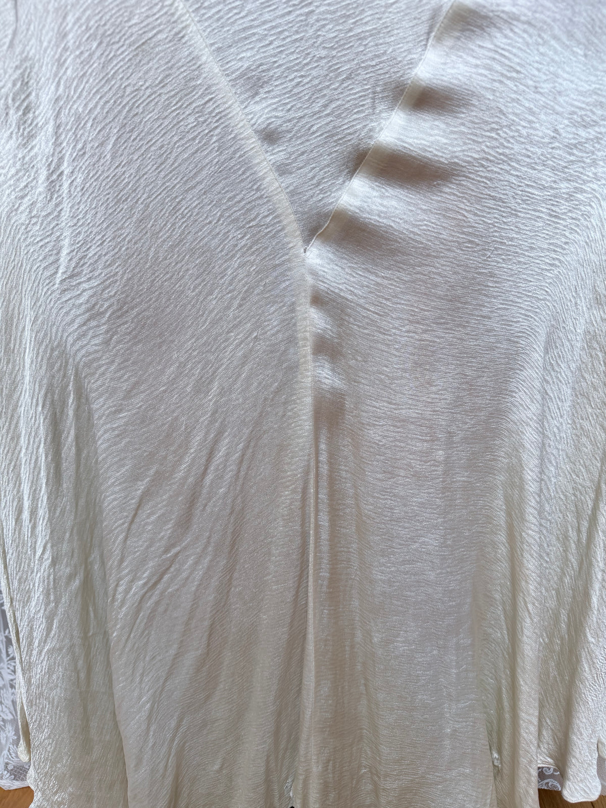 Antique Museum-Archived 1930s Silk Satin Cold-Shoulder Gown