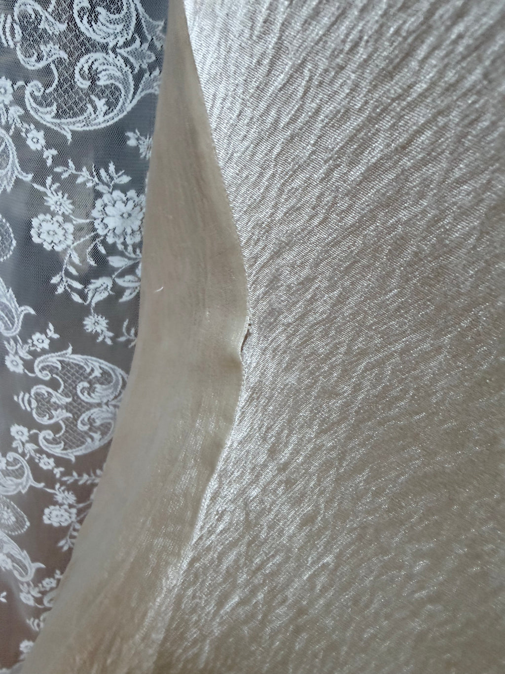 Antique Museum-Archived 1930s Silk Satin Cold-Shoulder Gown