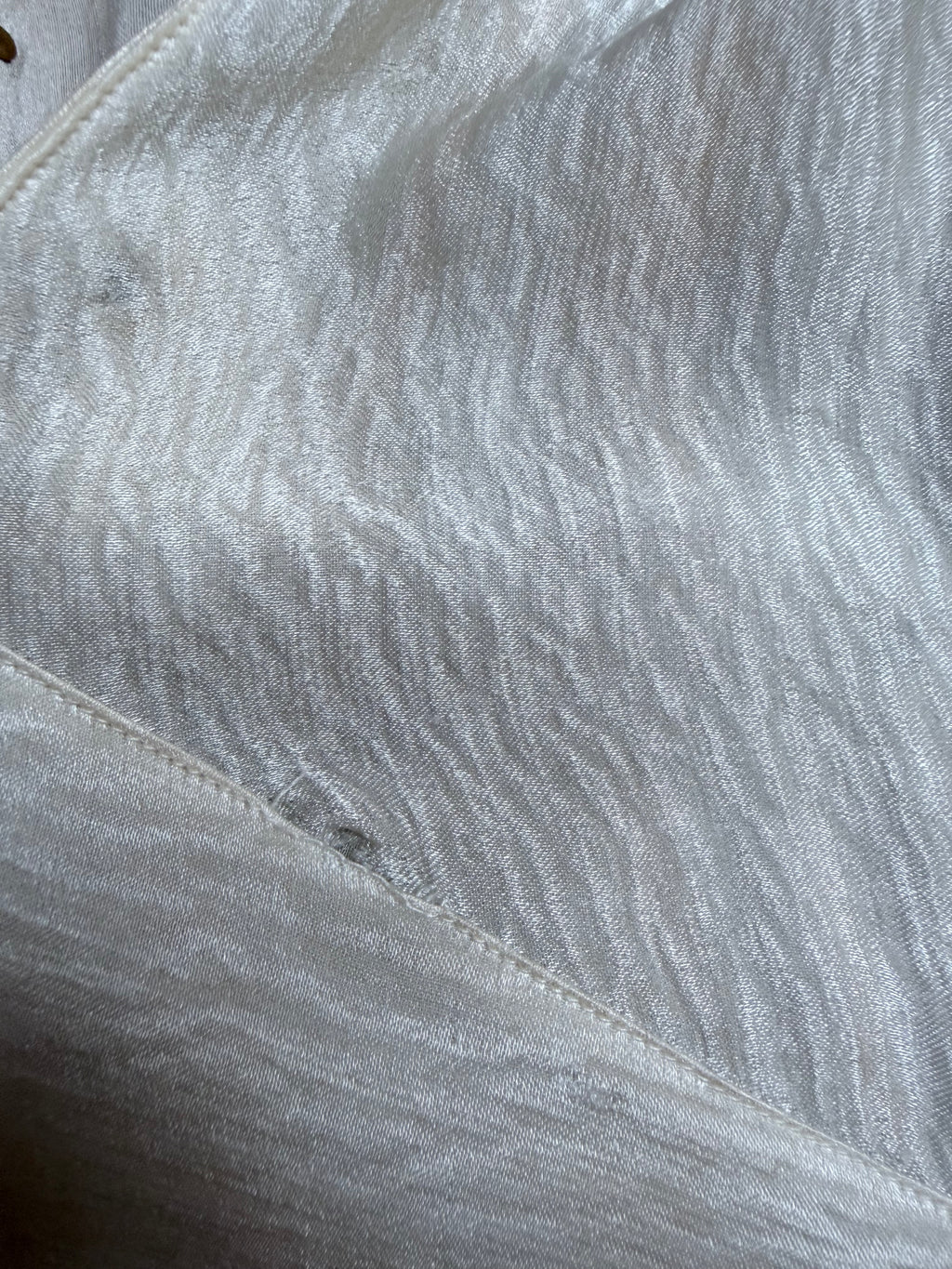 Antique Museum-Archived 1930s Silk Satin Cold-Shoulder Gown