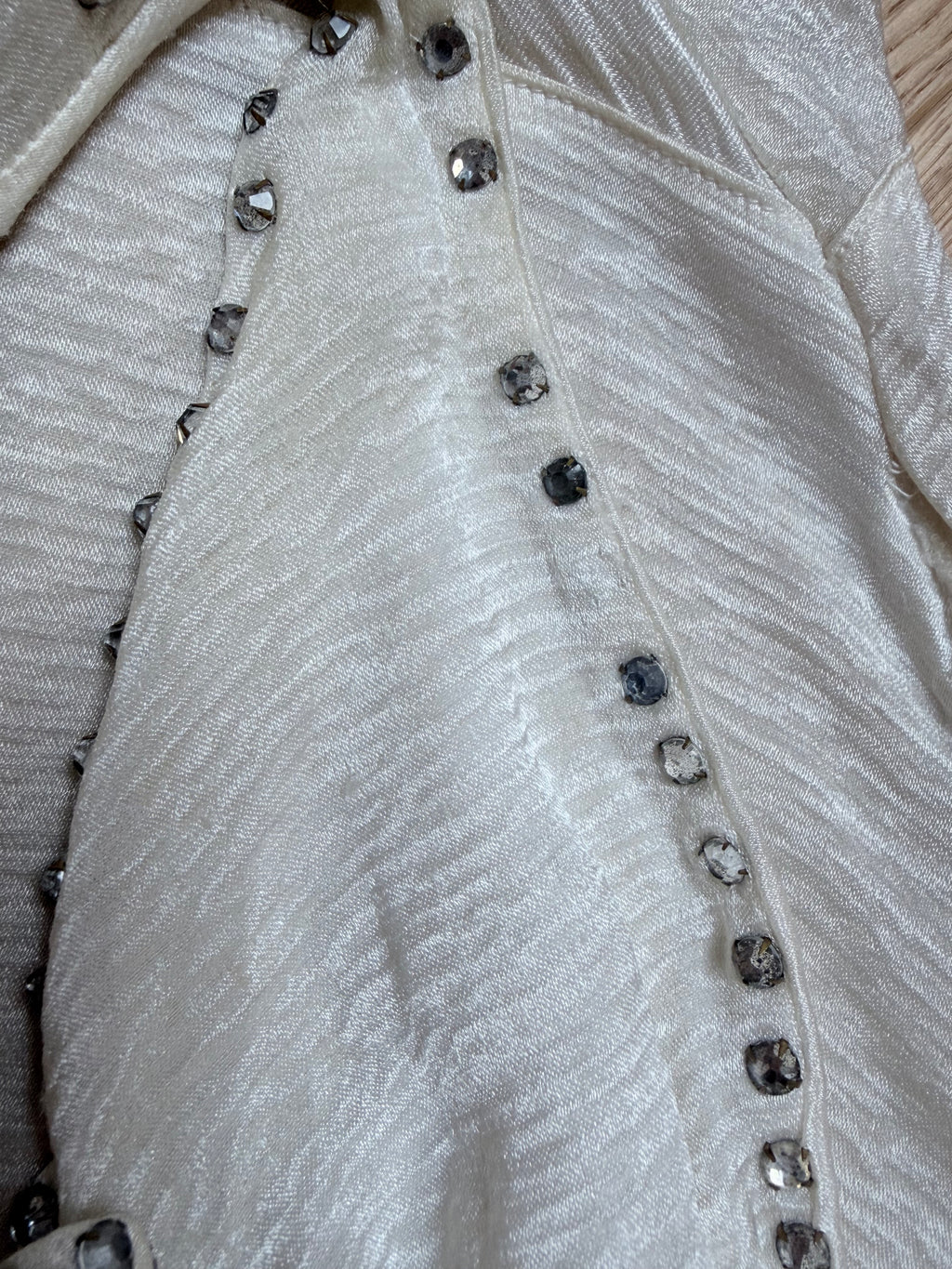 Antique Museum-Archived 1930s Silk Satin Cold-Shoulder Gown