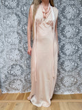 Rare Antique 1920s/1930s Silk Gown with Hand-Scalloped Details