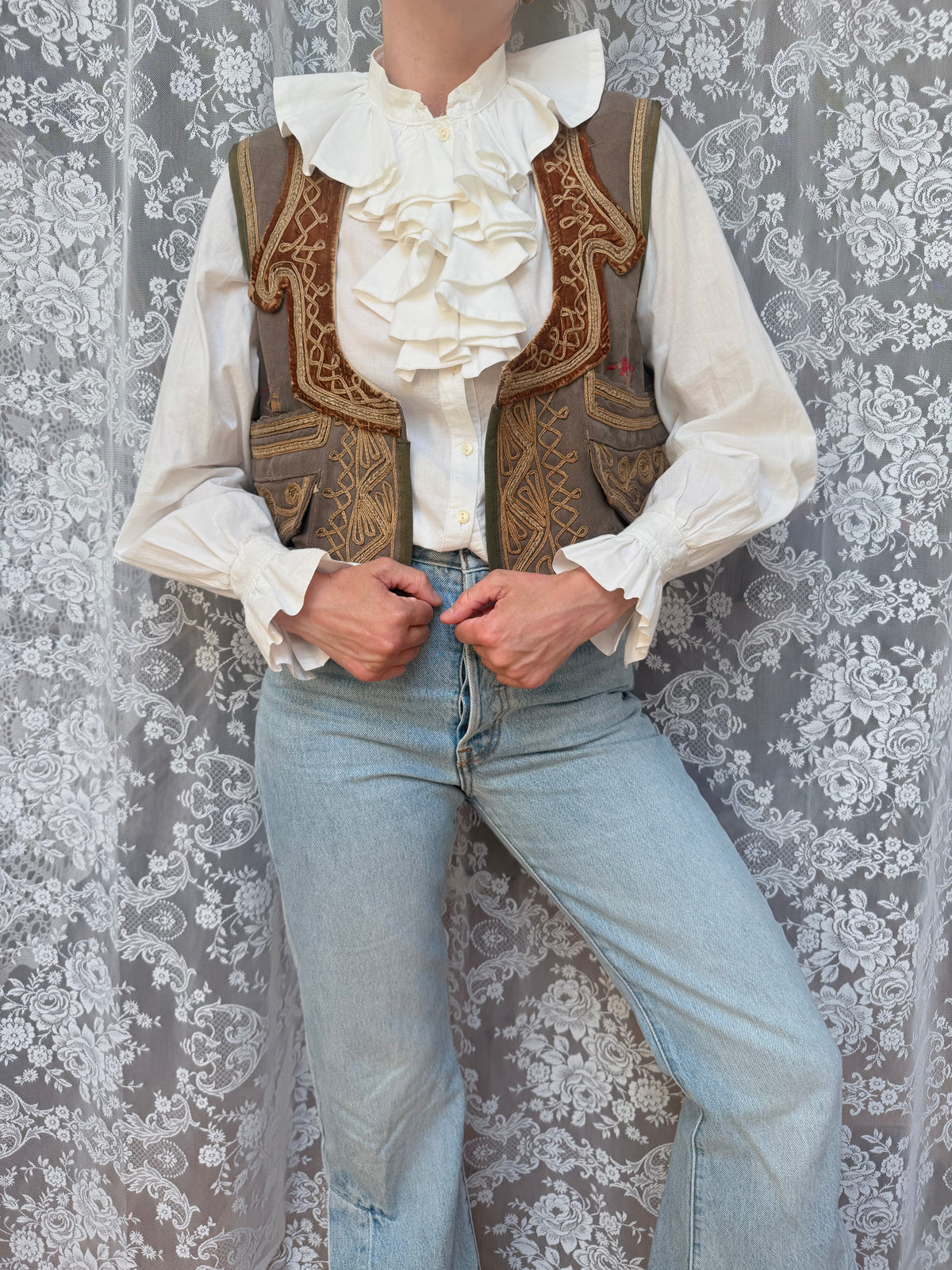 Antique Ottoman Embroidered Waistcoat | Jimi Hendrix Bohemian Vest