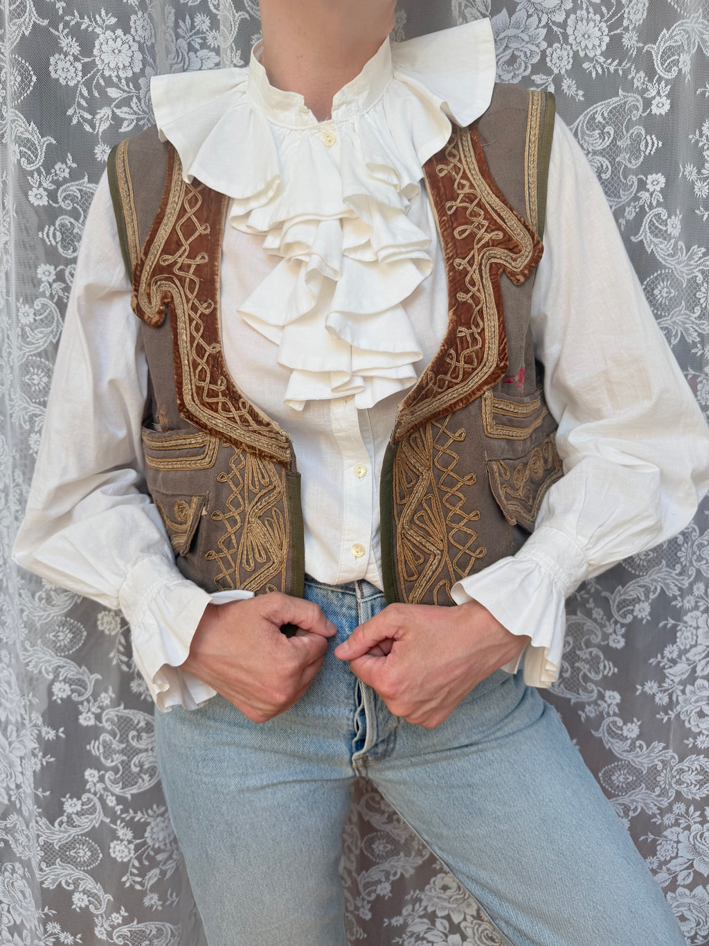 Antique Ottoman Embroidered Waistcoat | Jimi Hendrix Bohemian Vest