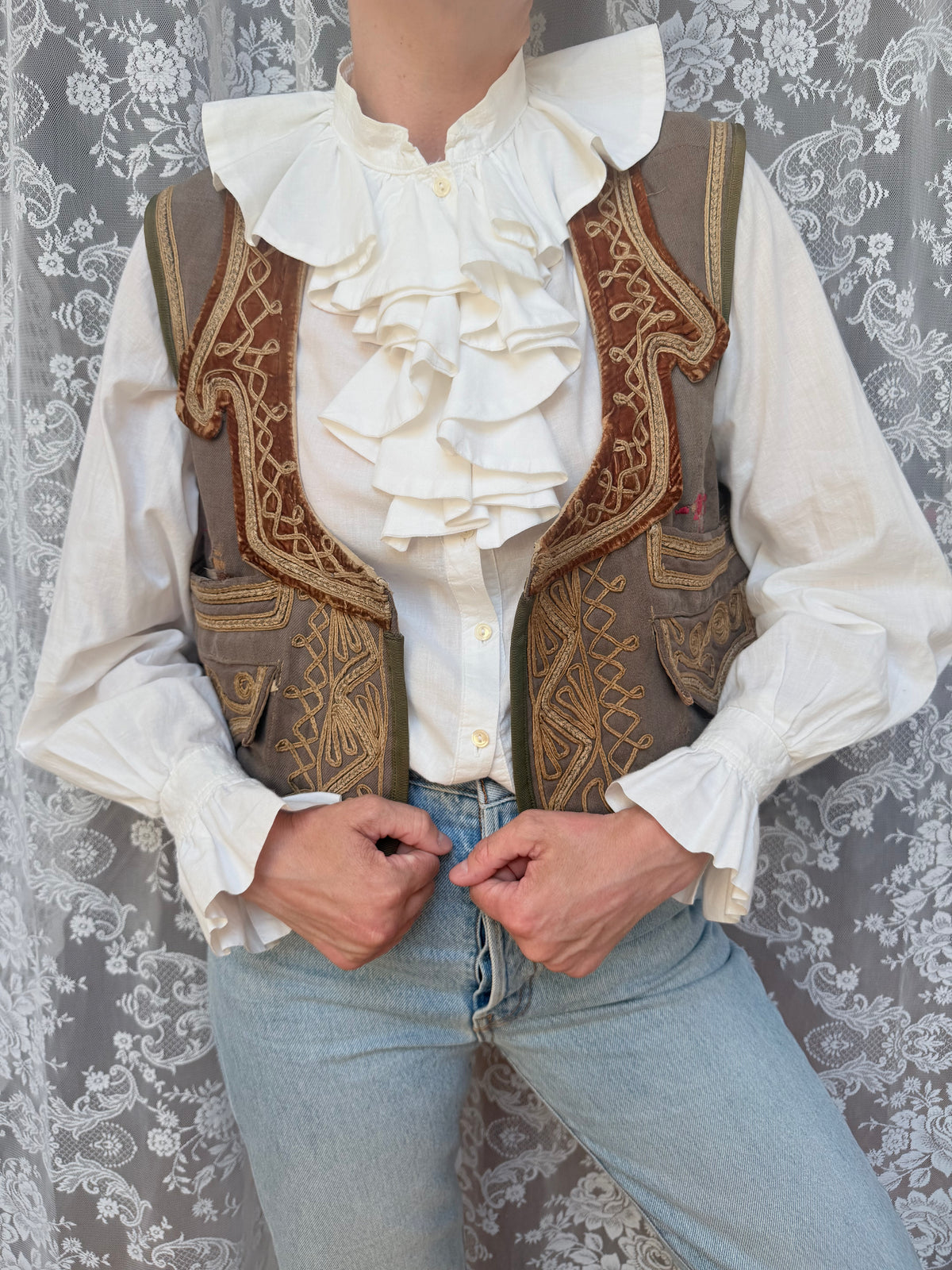 Antique Ottoman Embroidered Waistcoat | Jimi Hendrix Bohemian Vest