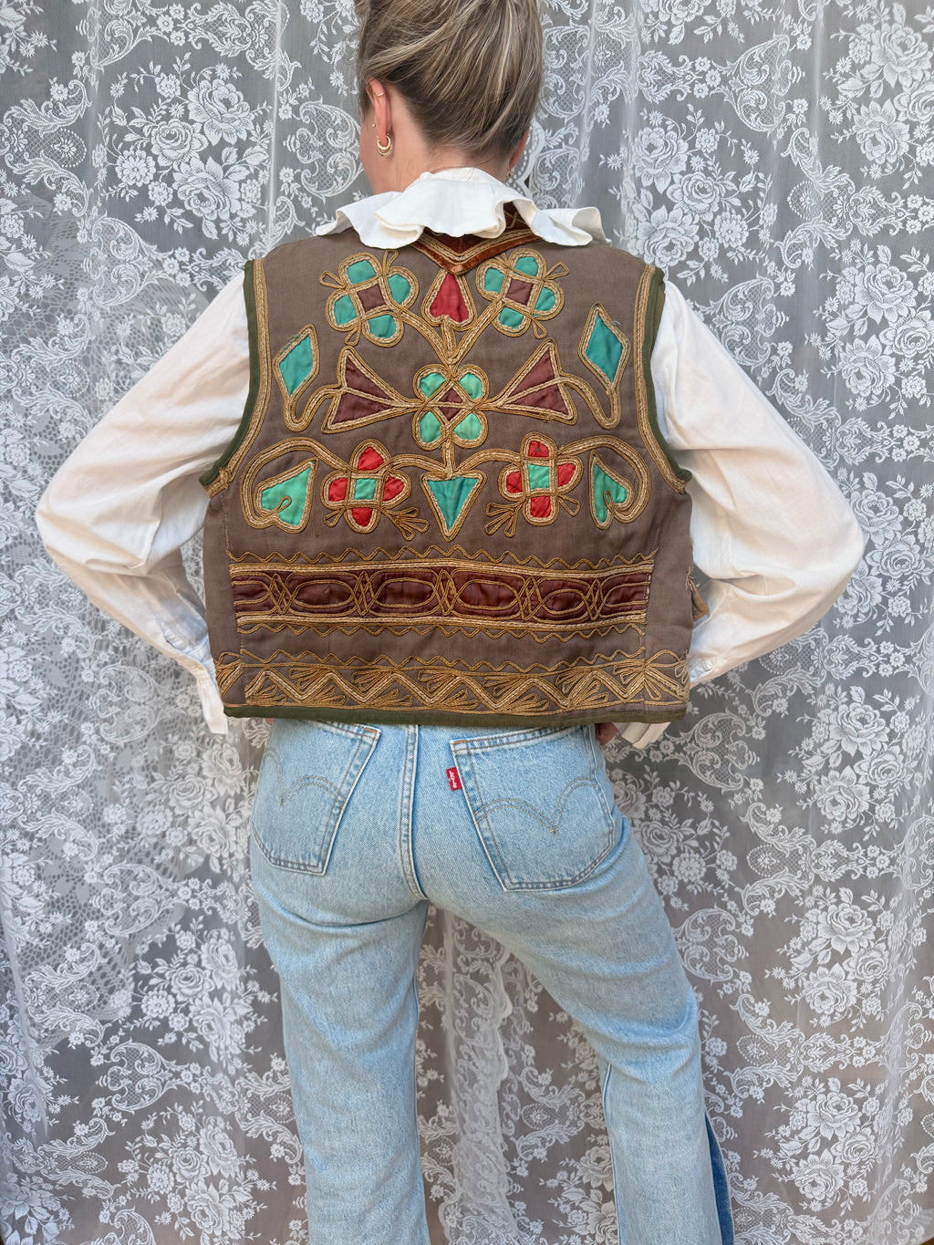 Antique Ottoman Embroidered Waistcoat | Jimi Hendrix Bohemian Vest