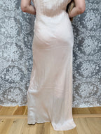 Rare Antique 1920s/1930s Silk Gown with Hand-Scalloped Details