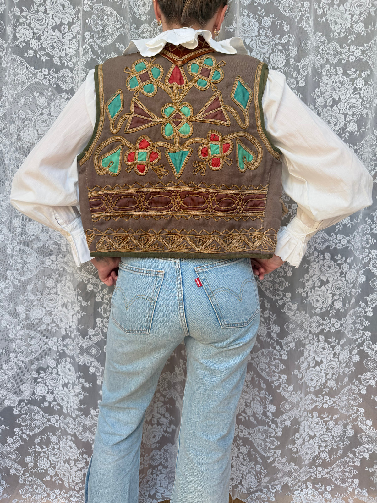 Antique Ottoman Embroidered Waistcoat | Jimi Hendrix Bohemian Vest