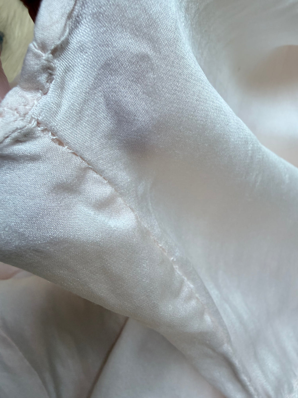 Rare Antique 1920s/1930s Silk Gown with Hand-Scalloped Details