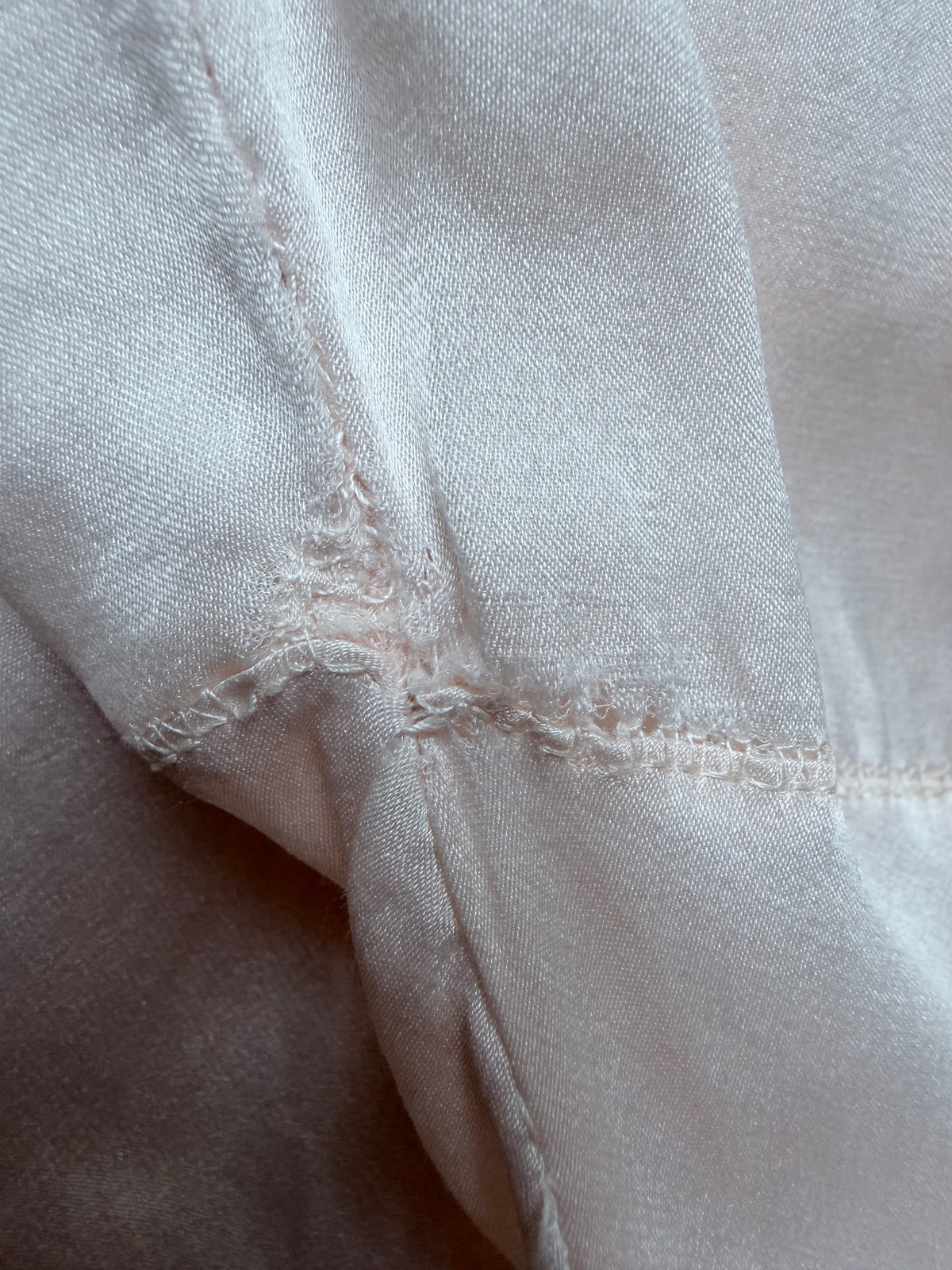 Rare Antique 1920s/1930s Silk Gown with Hand-Scalloped Details