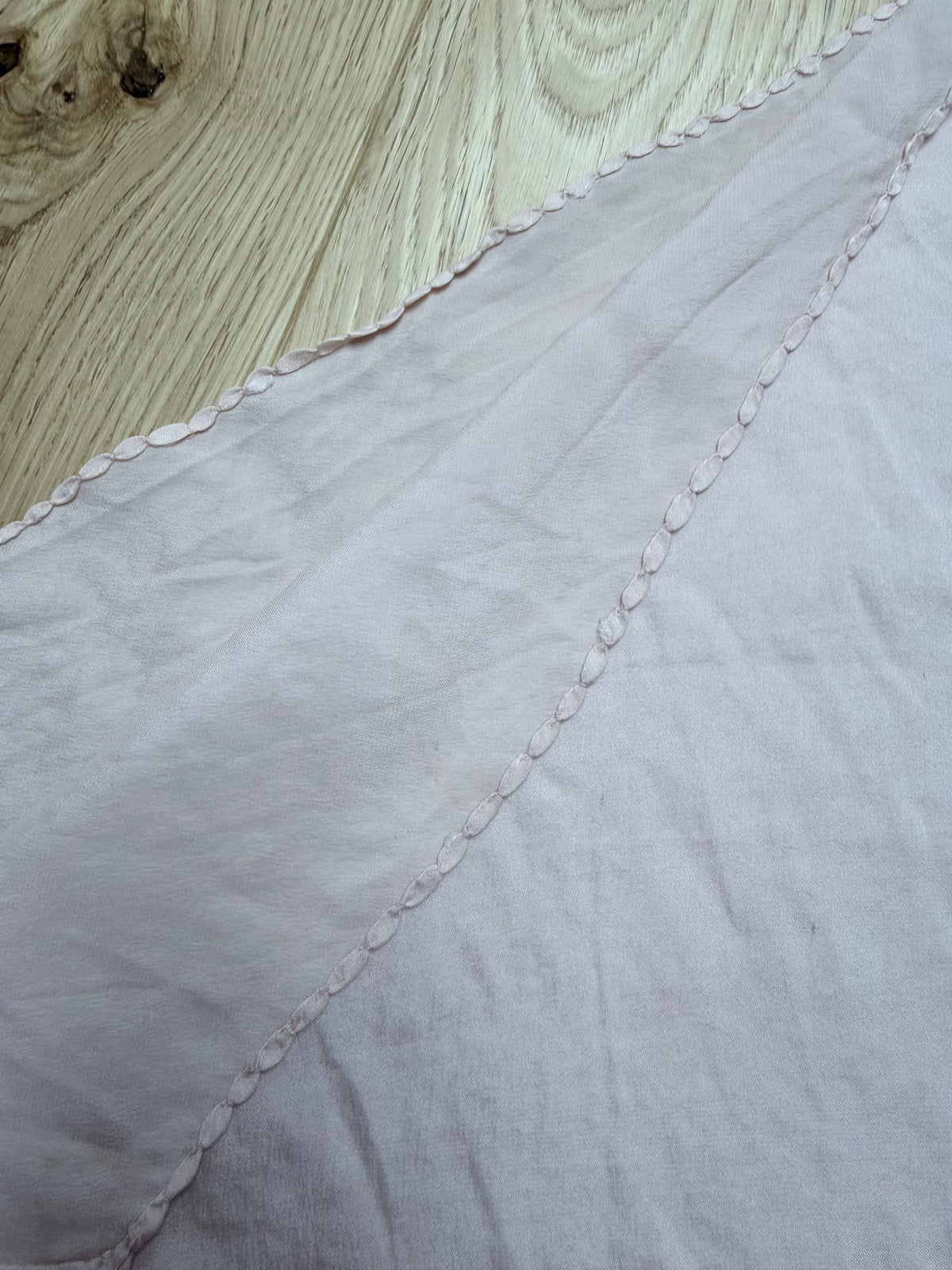Rare Antique 1920s/1930s Silk Gown with Hand-Scalloped Details