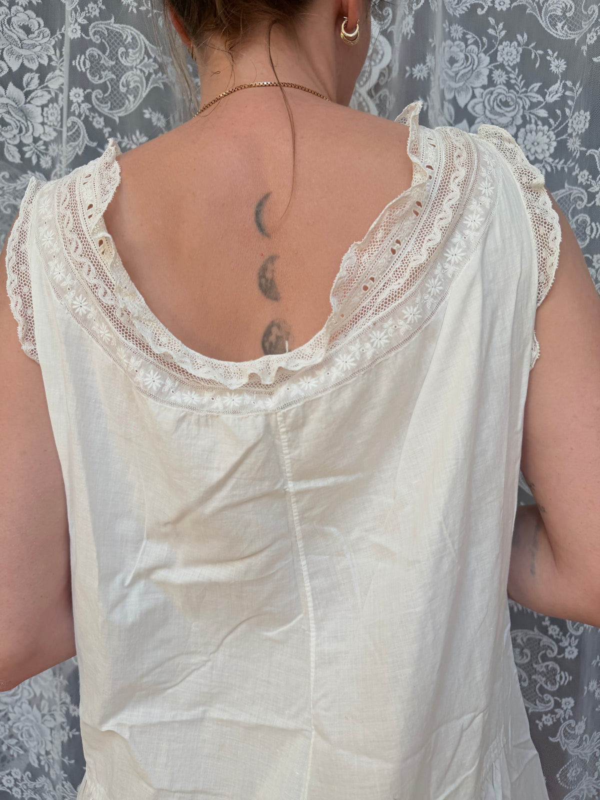 Antique 1890-1910 Victorian Cotton Lace Jumpsuit Bloomers