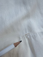 Antique 1920s Cream Cotton Slip Midi Dress with Lace Trim